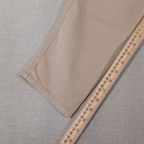 J.C.P. Y2K Khaki Pants Size 12 Tall Stretch Cotton Blend Mid-Rise Tan Slacks - Picture 10 of 10